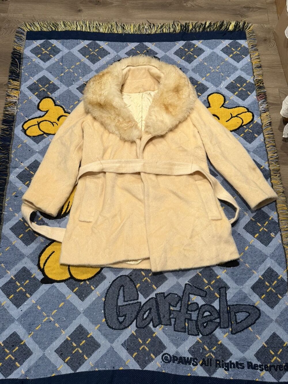 Vintage 70s faux fur trim jacket